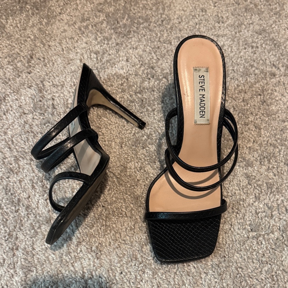 Steve Madden Black Strappy Heels